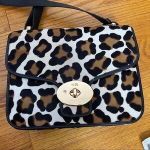 Coach Page Shoulder Bag in Ocelot Printed Haircalf F33636 Excellent cond…